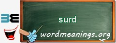 WordMeaning blackboard for surd